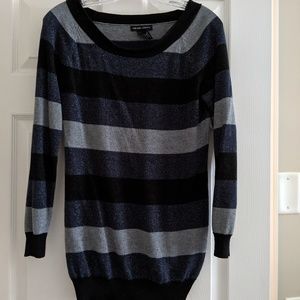 Long sleeve blue striped sweater